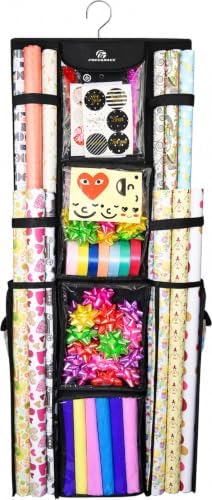 Freegrace Hanging Gift Wrap Organizer - Wrapping Paper Storage Bag, 41 Inch by Freegrace