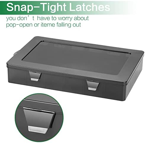 Gbivbe Large 24 Grids Plastic Organizer Box Adjustable Dividers,Clear Storage Box for Jewelry, Art DIY Crafts, Washi Tapes, Beads and Small Parts(Black, 2Pack) - Image 3