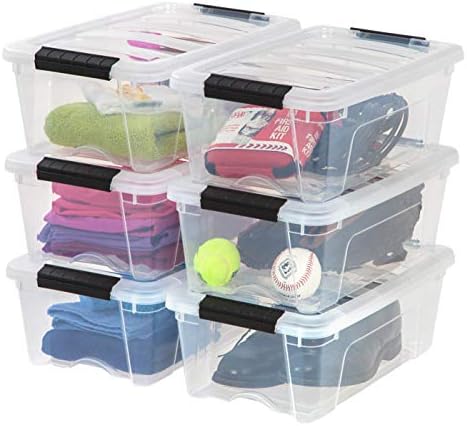 IRIS USA 6-Pack 13 Quart Storage Bins with Lids, Clear by Unknown