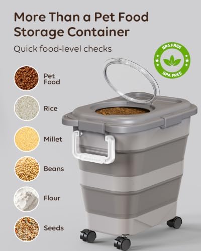 Collapsible Dog Food Container for 10-25 lbs, Airtight Storage Bin - Image 6