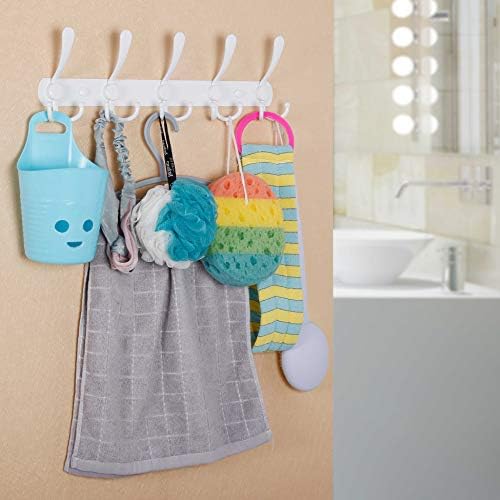WEBI Coat Rack Wall Mount,Coat Hooks Wall Mount,Coat Hanger Wall,Wall Coat Rack,Hook Rack Rail,5 Triple Hooks for Hanging Coats,Jacket,Clothes,White,2 Packs - Image 5