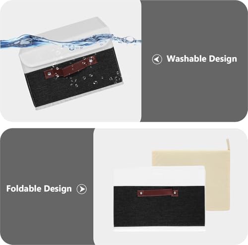 ANMINY Fabric Storage Box Bins with Lids, Black White, 10"x8"x7", 4 Pack - Image 3