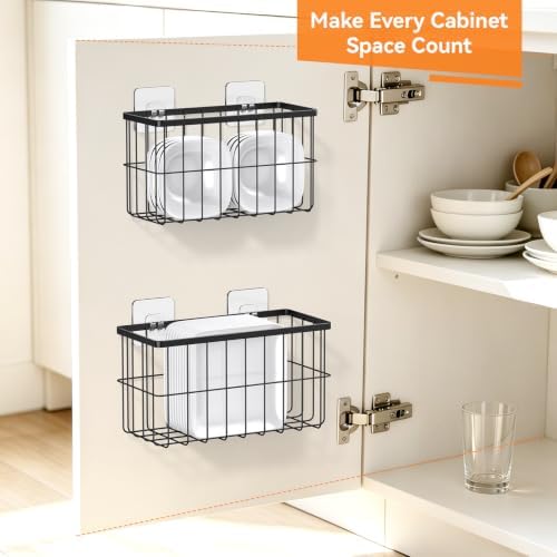 FAMNONE 2-Pack Adhesive Cabinet Door Organizer, 5.9" Inside Cabinet Storage - Image 2