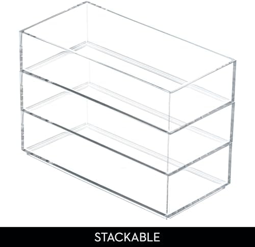 iDesign Stackable Makeup Drawer Organizer, Set of 3, Clear - Image 4