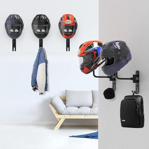 Helmet Hanger Wall Mount 180° Swivel Helmet Holder for Motorcycle Bike Racing Outerwear Sports Gear - Image 6