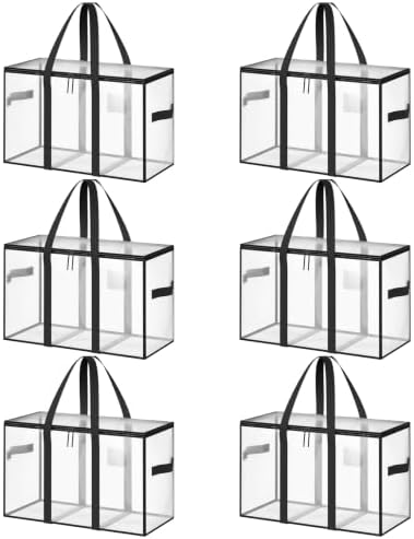 Simple Trending 6 Pack Heavy Duty Moving Bags, 95L Storage Totes, White by SimpleTrending