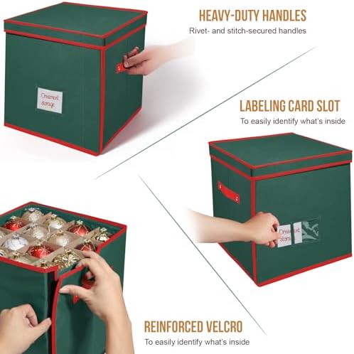 Premium Christmas Ornament Storage Box Keeps 64 3" & 4 Individual Trays ﻿ - Image 6
