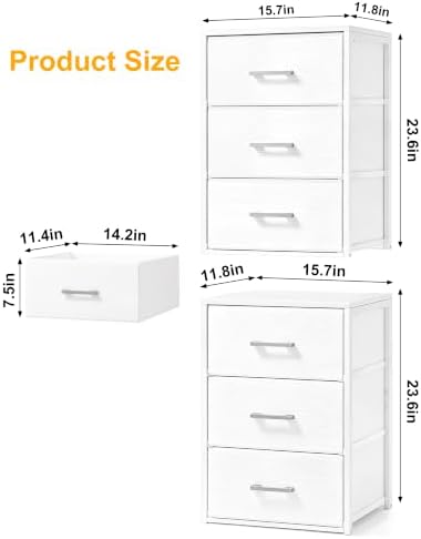 Fixwal Closet Drawers for Clothes, 2 Pack, 6 Drawers Stackable, 15.7" Wide - Image 2