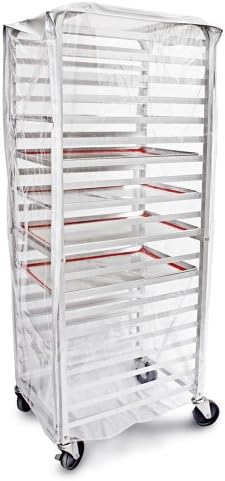 New Star Foodservice Commercial-Grade Clear Plastic Sheet Pan/Bun Pan Rack Cover, 20-Tier, 28" L x 23" W x 61" H - Image 3