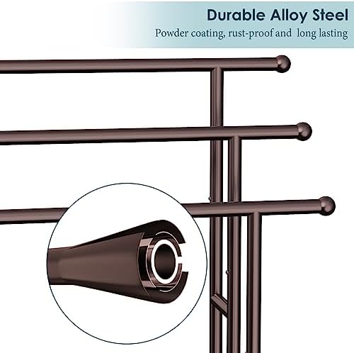Kayfia 40'' Freestanding 3 Tier Alloy Steel Towel Rack with Storage Basket - Image 6