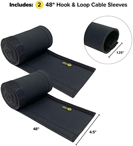 Wrap-It Storage Hook and Loop Cable Sleeve, Black, 48", 2-Pack - Image 3