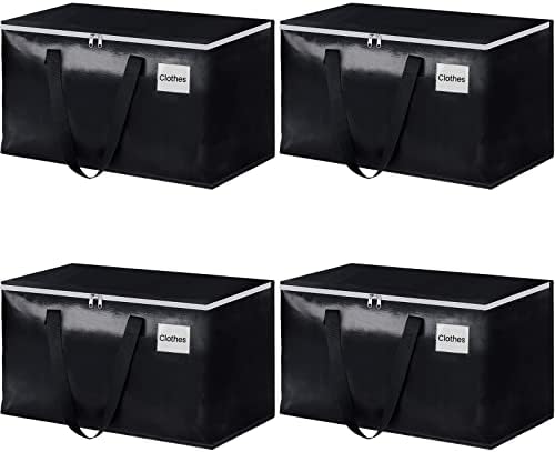 StorageRight Moving Bags, Moving Boxes, 93L 4-Pack Sotrage Bags Totes,Black by StorageRight