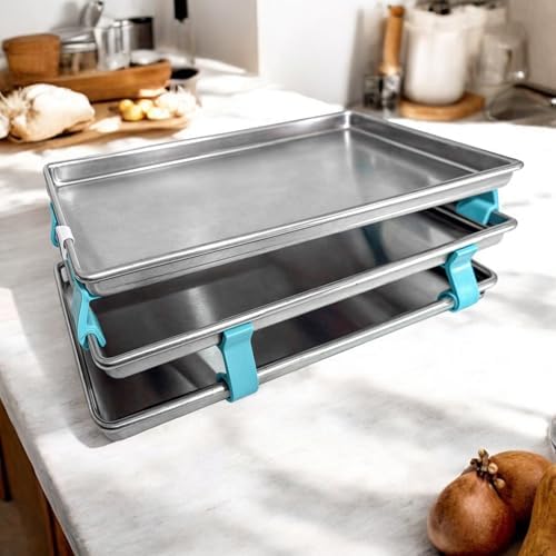 16 PCS Large Cookie Sheet Stackers, Stackable Baking Sheet Holders Reusable Stacking Clips Dividers for Cake Pan, Cooling Rack, Meal Prep, Freeze Dryer Trays Space-Saving Suitable for Home Kitchen - Image 2