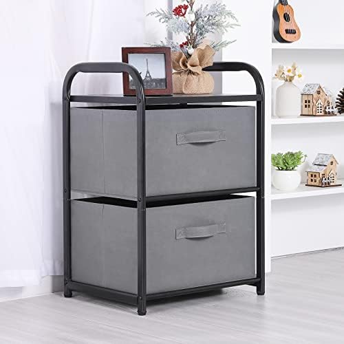 MAX Houser Dresser for Bedroom with 2 Drawers, Dark Grey - Image 5