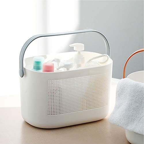 Plastic Portable Shower Caddy Basket, Storage Organizer with Handle, Grey - Image 3