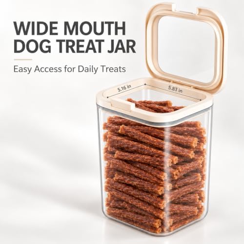 LivLab Mker Pet Treat Container, 5.28QT, One-Handed Open, Clear, Stackable - Image 5