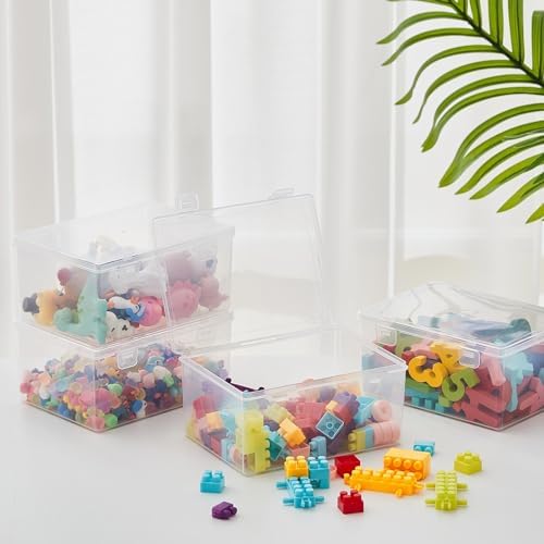 SiliFine 8 Pcs Clear Plastic Storage Bins with Lids Stackable for Toys - Image 5