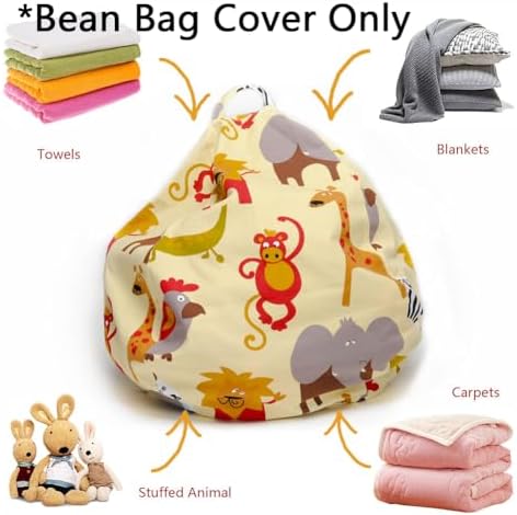 YuppieLife Stuffed Animal Storage Bean Bag Cover, 38" Velvet Toy Organizer - Image 3
