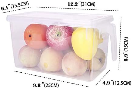 Sooyee 4 Pack 5L Fridge Organizer with Handle & Lid, Clear - Image 5