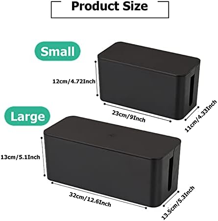 Cable Management Box,Power Cover Surge Protector for Desk Large White - Image 2