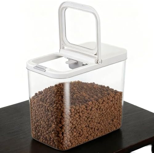 YEXEXINM Pet Food Storage Container with Lid & Scooper 10-15lbs/12L Dog Food Storage Container Clear Airtight Cat Food Storage Container BPA Free Dog Treat Container Store Dry Food for Pantry Kitchen by YEXEXINM