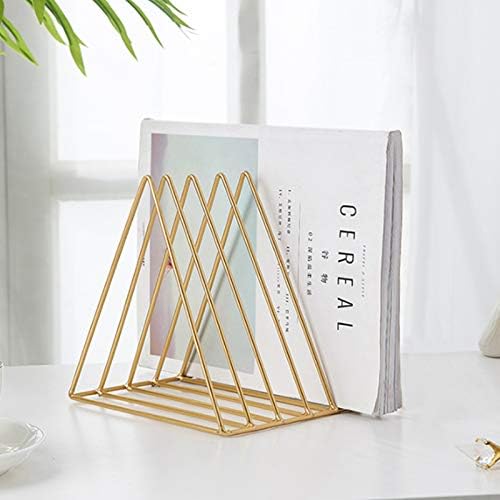 QPEY 5-Slot Gold Metal Triangle File Holder, 1pc for Office - Image 2