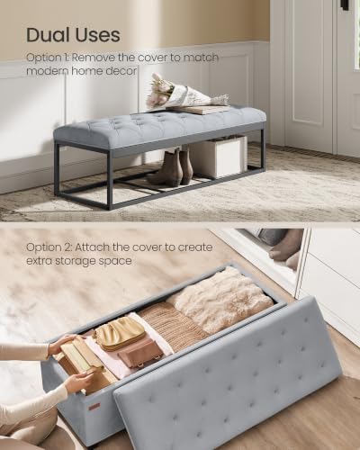 SONGMICS Storage Ottoman Bench, Foot Rest with Legs, Load up to 661.4 lb - Image 4