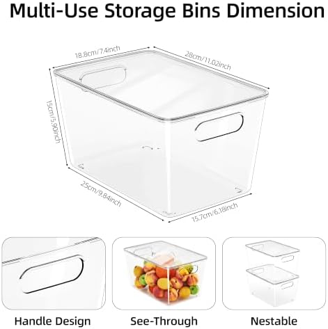 10 Pack Clear Stackable Storage Bins with Lid and Handles, XLarge - Image 7
