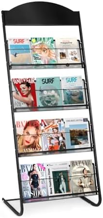 4-Tier Magazine Stand, 24.8'' Width Iron Brochure & Newspaper Display Stand, Please Identify, Woot is a Counterfeit by XIDIHF