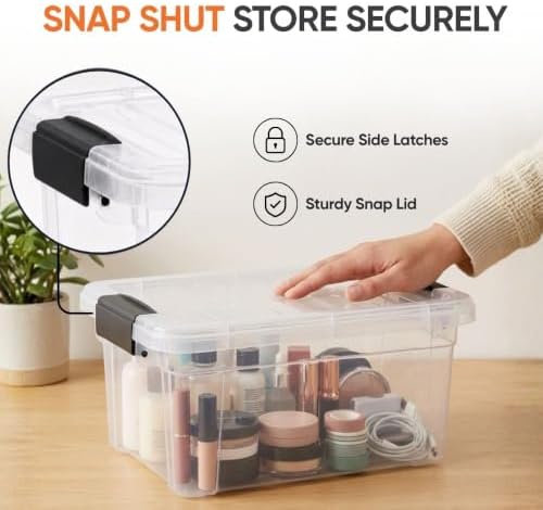 Superio 3.4 Quart Clear Plastic Storage Boxes with Lids, Stackable Organizer Containers, BPA-Free Storage Bins for Home, Office, School & Dorm, 2 Pack - Image 6