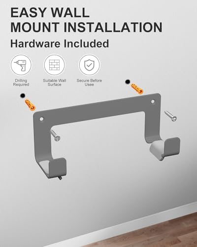 Ironing Board Hanger Wall Mount, Stainless Steel Hooks, Grey - Image 7