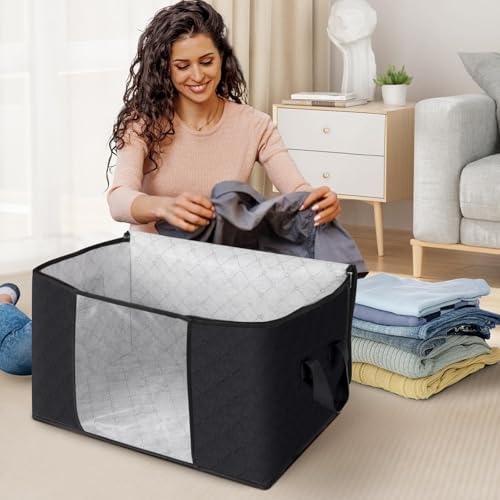 Fab totes 3 Pack Storage Bags for Clothes Blanket Storage Bins with Lids - Image 3