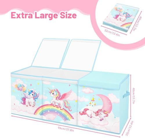 Toy Storage Box with Lids Extra Large Collapsible Toy Box Chest for Kids - Image 2