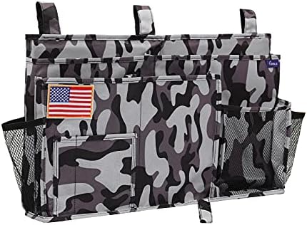 Surblue Bedside Caddy Hanging Organizer Storage Bag Pocket for Bunk, Hospital, College Dorm Rooms, Baby Bed Rails, Camp - 8 Pockets (Large, City) by SURBLUE
