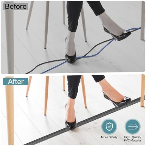 LSGCQ Floor Cord Cover Self Adhesive Cord Hider Floor Cable Management - Image 5