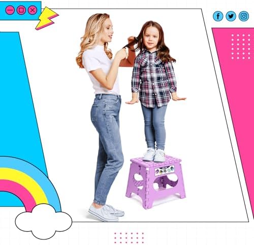 Delxo Folding Step Stool 11 Inch,300 Lbs Step Stool for Kids&Adults Purple - Image 4