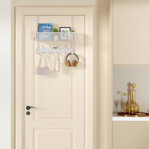 LUCYCAZ Over The Door Hooks Organizer, Door Hanger Storage with Coat Hooks - Image 7