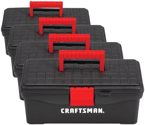 CRAFTSMAN Tool Box, Lockable, 13 in., Red/Black (CMST13004), (Pack of 4) by CRAFTSMAN