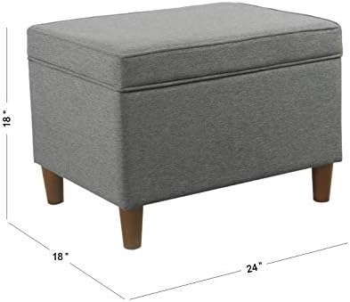 Spatial Order 24" Dinah Collection Storage Ottoman - Cool Light Gray - Image 3