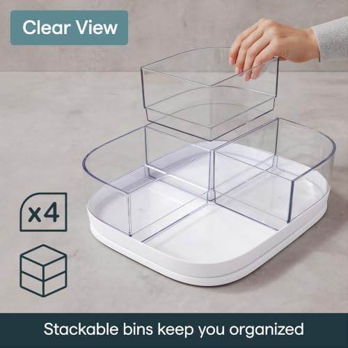 YouCopia MagicTrack Turntable with 4 Bins, Rectangle Lazy Susan Organizer - Image 5