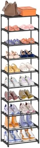 Autonomier 10 Tier Tall Shoe Rack (16.3" Wide), Narrow Lightweight Shelf - Image 4