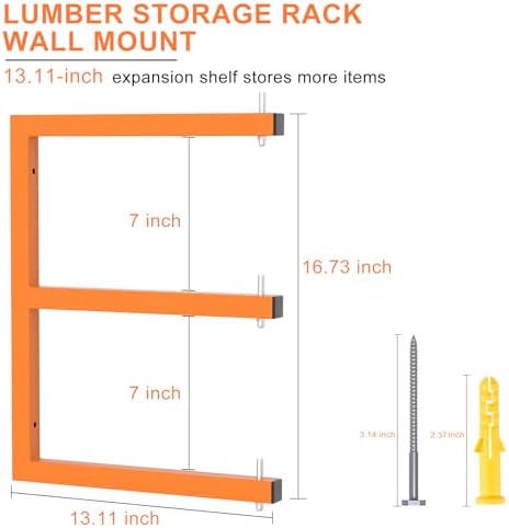 4 Pack Lumber Storage Rack, 6-Level Lumber Rack Wall-Mounted, 1320 lb - Image 2