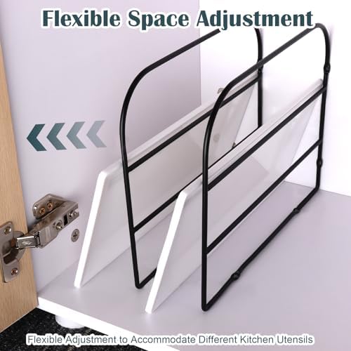 2 Pack Base Cabinet Tray Dividers 12x9 Inches Black Metal Sheet Rack Organizer Bakeware Container for Wall Base Kitchen Cabinets (2) - Image 6