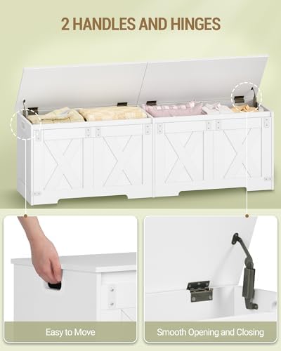 Hzuaneri 59 inches Modern Farmhouse Storage Chest and Bench | 70 Gal - Image 4