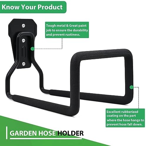Garden Hose Holder - 2 Pack Hose Hanger Wall Mount, Heavy Duty Water Hose Holder for Outside Use in Yard, Metal Durable Hose Hooks, Ideal for Water Hose Storage - Image 4