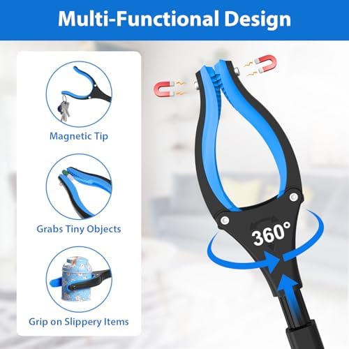 Grabber Reacher Tool 36 Inch, Foldable Grabber with Anti-Slip 360° Rotating Jaw, Magnetic Tip for Seniors, Heavy Duty Reacher Grabber Pickup Tool for Elderly After Surgery Recovery - Image 5