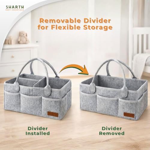 Sharth Baby Diaper Caddy Organizer, Baby Essentials Storage, Nursery Basket - Image 4