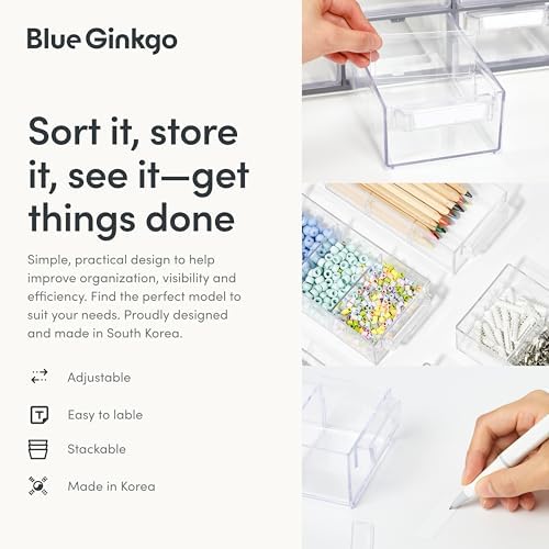 Blue Ginkgo 16-Drawer Storage Cabinet Organizer, Yellow, Made in Korea - Image 6