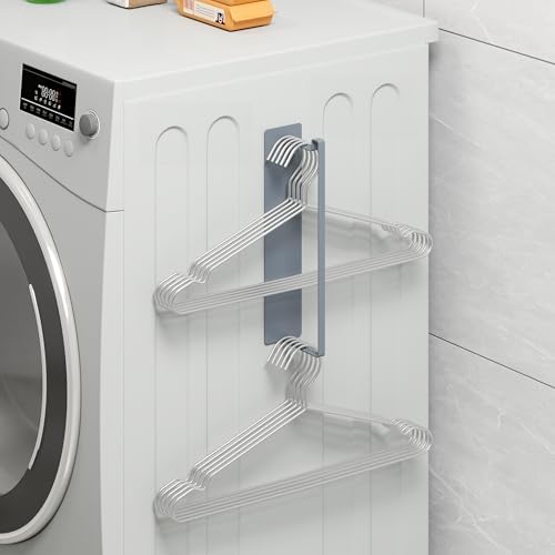 Magnetic Hanger Organizer, Thipoten Hangers Holder for Washing Machine, Holding up to 30 velvet/wire/plastic hangers, Perfect Space Saver for Laundry Room (2, Grey) - Image 2
