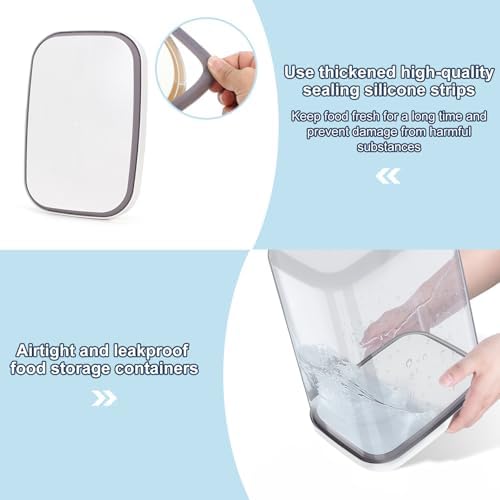 LEAWALK 6 Lbs Airtight Dog Cat Pet Food Storage Container PopTop White-A - Image 3